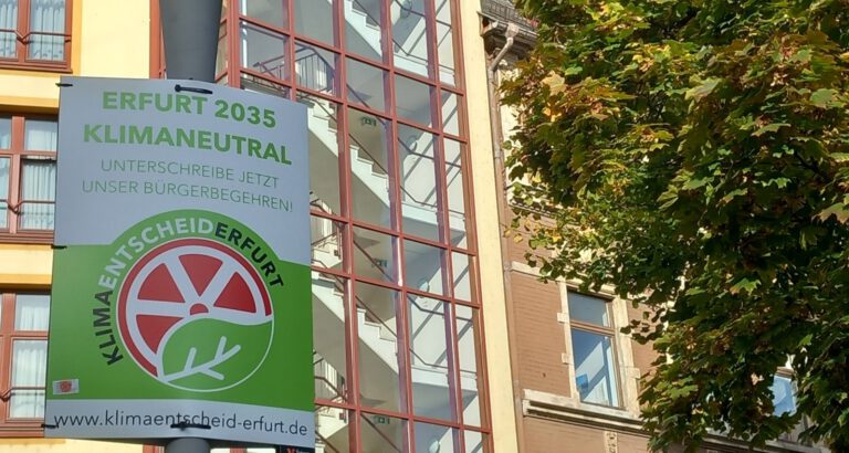 Plakat des Klimaentscheids in Erfurt