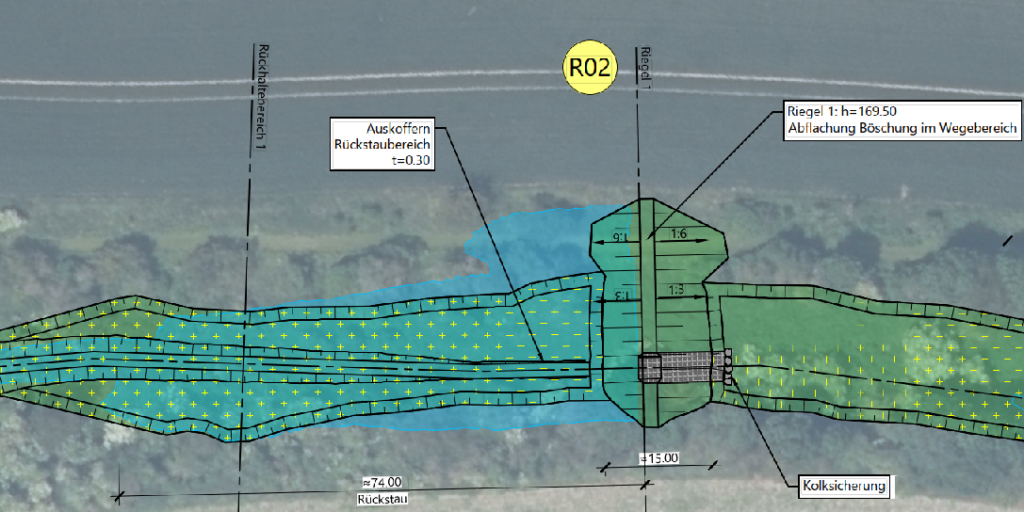 Technische Zeichnung einer Maßnahme